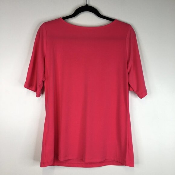 SUSAN GRAVER Essentials Coral Pink Liquid Knit Top Size XS - Picture 6 of 7